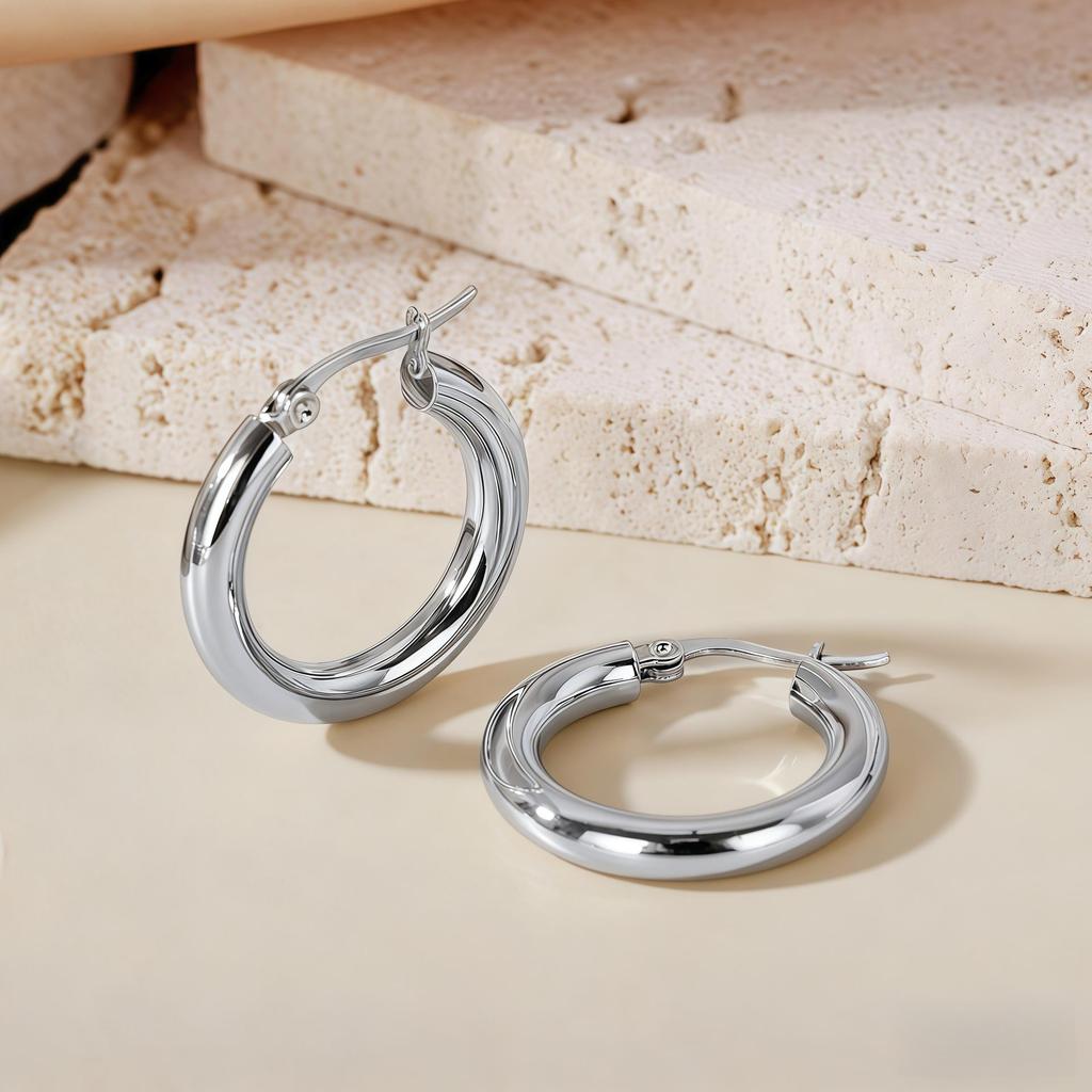 Temu Europe Hot-Selling Luxury Hoop Earrings: Non-Fading Women's Studs with High-End Feel.