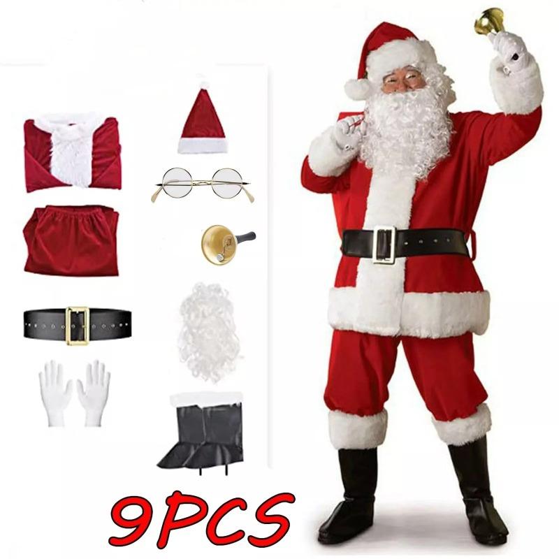New Santa Claus clothes enlarged and thickened Christmas costumes Christmas costumes Holiday classic performance clothes