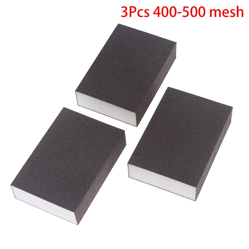 3Pcs Polishing Grinding Sponge Pads Manual Sanding Sponge Blocks Reusable Washable For Metal Wood Drywall Glass Polishing