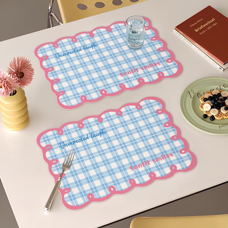 Fresh Plaid Diatomaceous Earth Anti-Scald Non-Slip Placemat