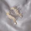 Exaggerated Super Flash Angel Wings Full Of Diamond Earrings, Hipster Personality Long Earbone Clip Earrings