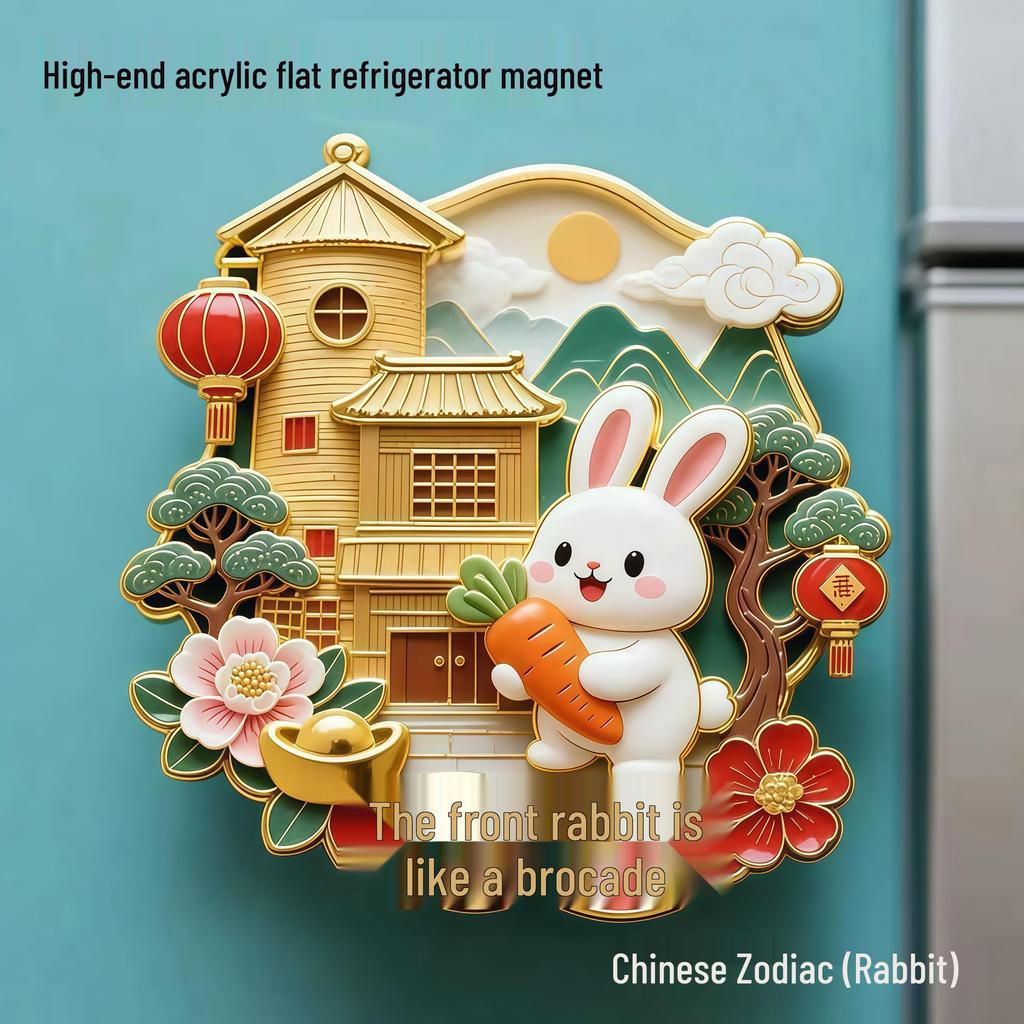 Chinese Zodiac Refrigerator Magnet - Creative Cultural Souvenir In National Chinese Style.
