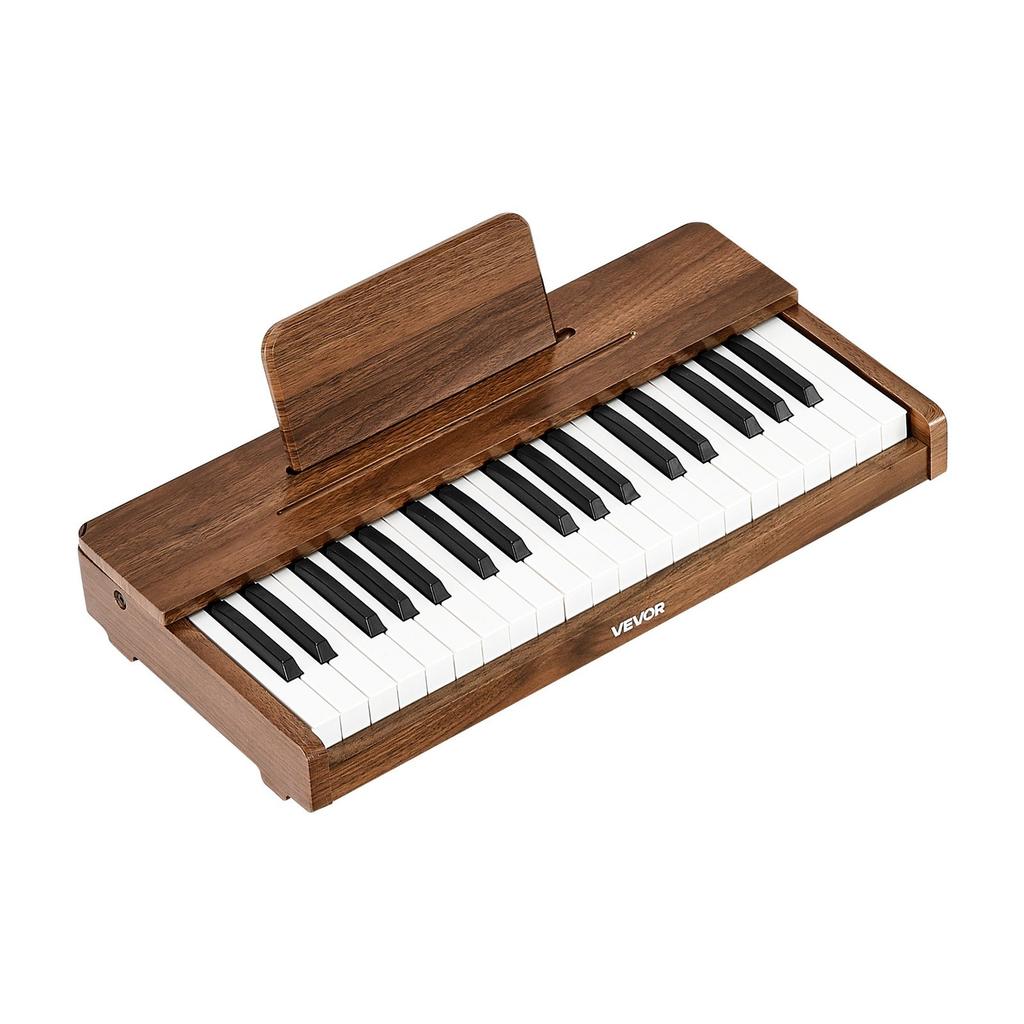 Kids Piano Keyboard, 37 Keys Wooden Digital Piano for Kids, Mini Music Educational Instrument Toy with Realistic Sound, Dual Power, Adjustable Volume