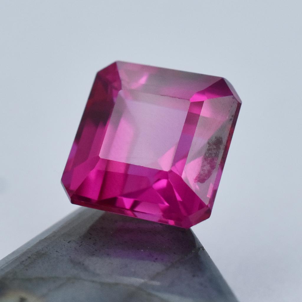 Natural Pink Ruby Loose Gemstone Square Cut 13.95 Ct for Jewelry Making and Gem Collections