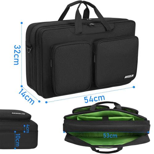 AKOZLIN DJ Controller Protective Case/Bag for Pioneer DDJ FLX4, SB, SB2, SB3, RB, and DDJ 400, Water-Repellent Fabric, 54 x 32 x 14 cm, Black