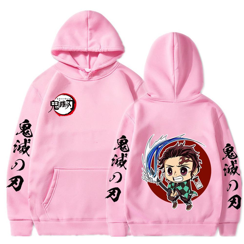 Anime Demon Slayer Kamado Tanjirou Cute Print Hooded Men Women Casual Hoodies Kimetsu No Yaiba Sweatshirt Harajuku Streetwear