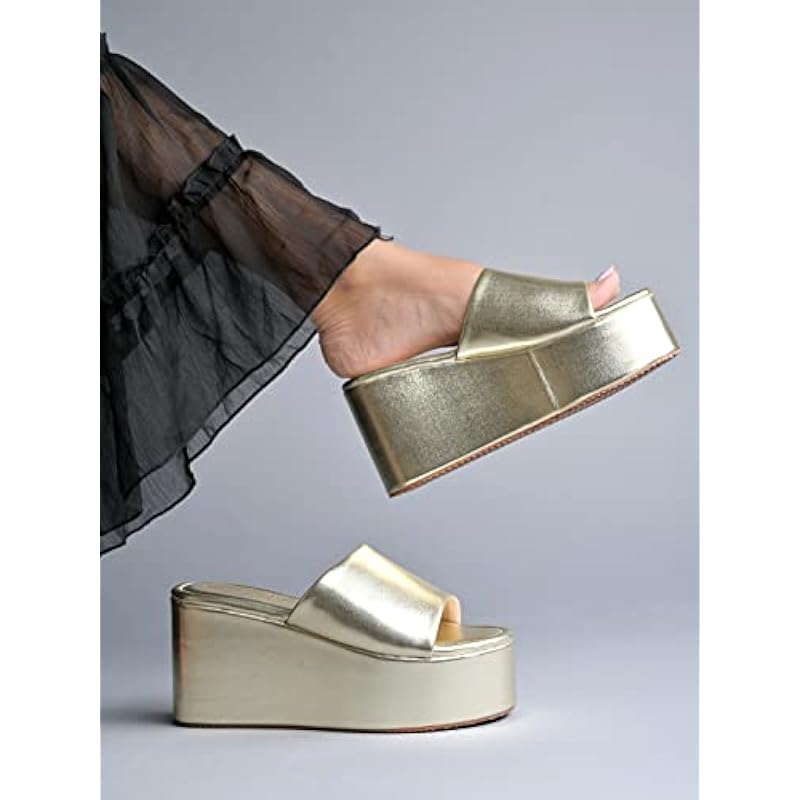 Shoetopia Girls Little Golden Wedge Sandal - 8 Uk (Girls-Little-Golden) 8 UK золотой