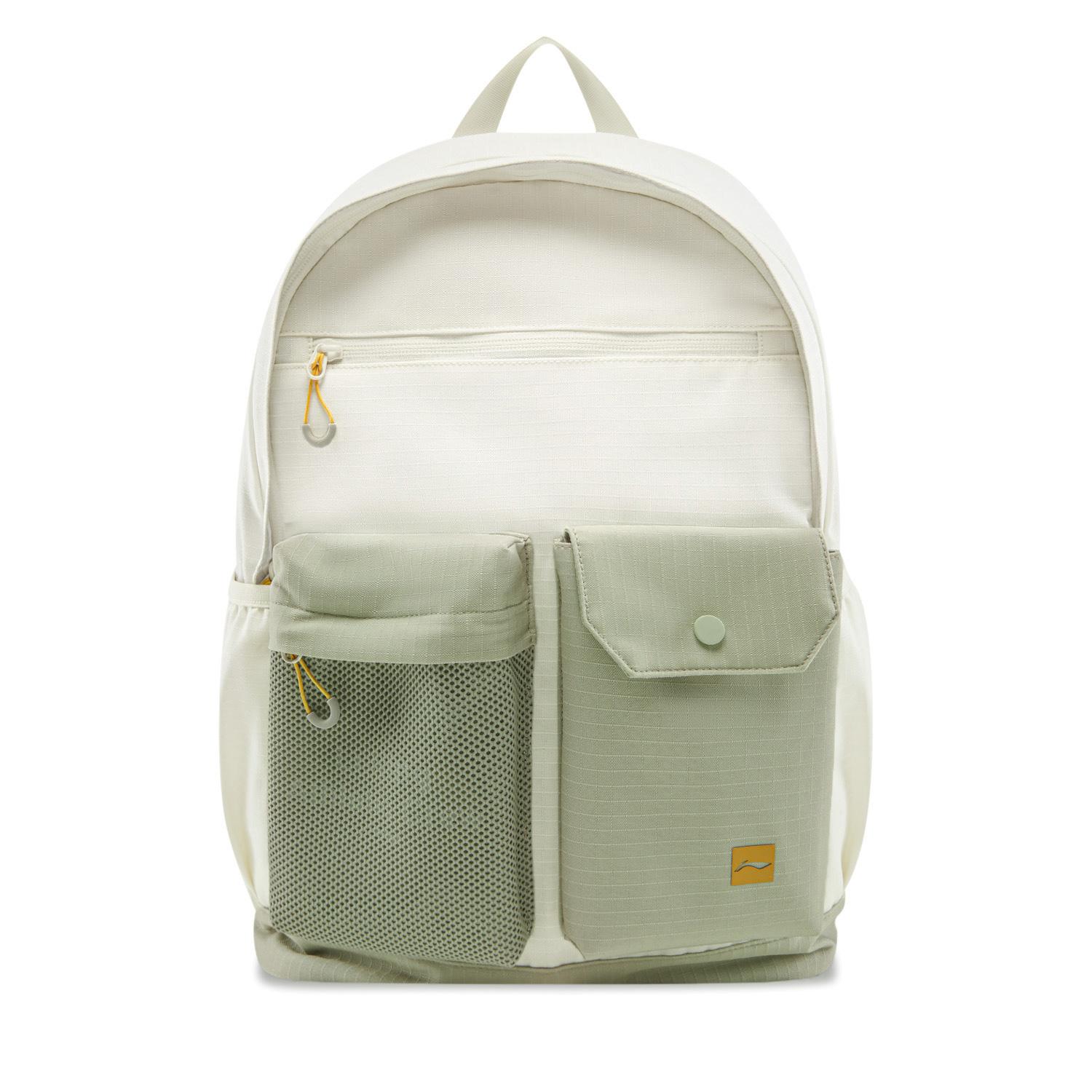 

New LiNing Fitness Series Polyester Backpack Unisex Moon White & Light Gray Green ABSV157-1 31.0*16.0*46.0CM