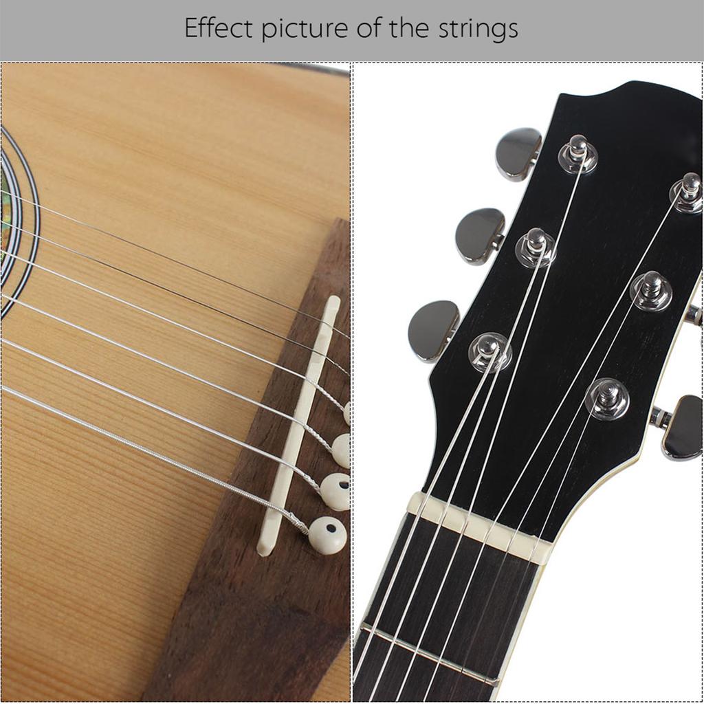 Stainless Steel Silver Plated Copper Alloy Wound 1st 6th (.010 .047) 6pcs Acoustic Guitar Strings String Set