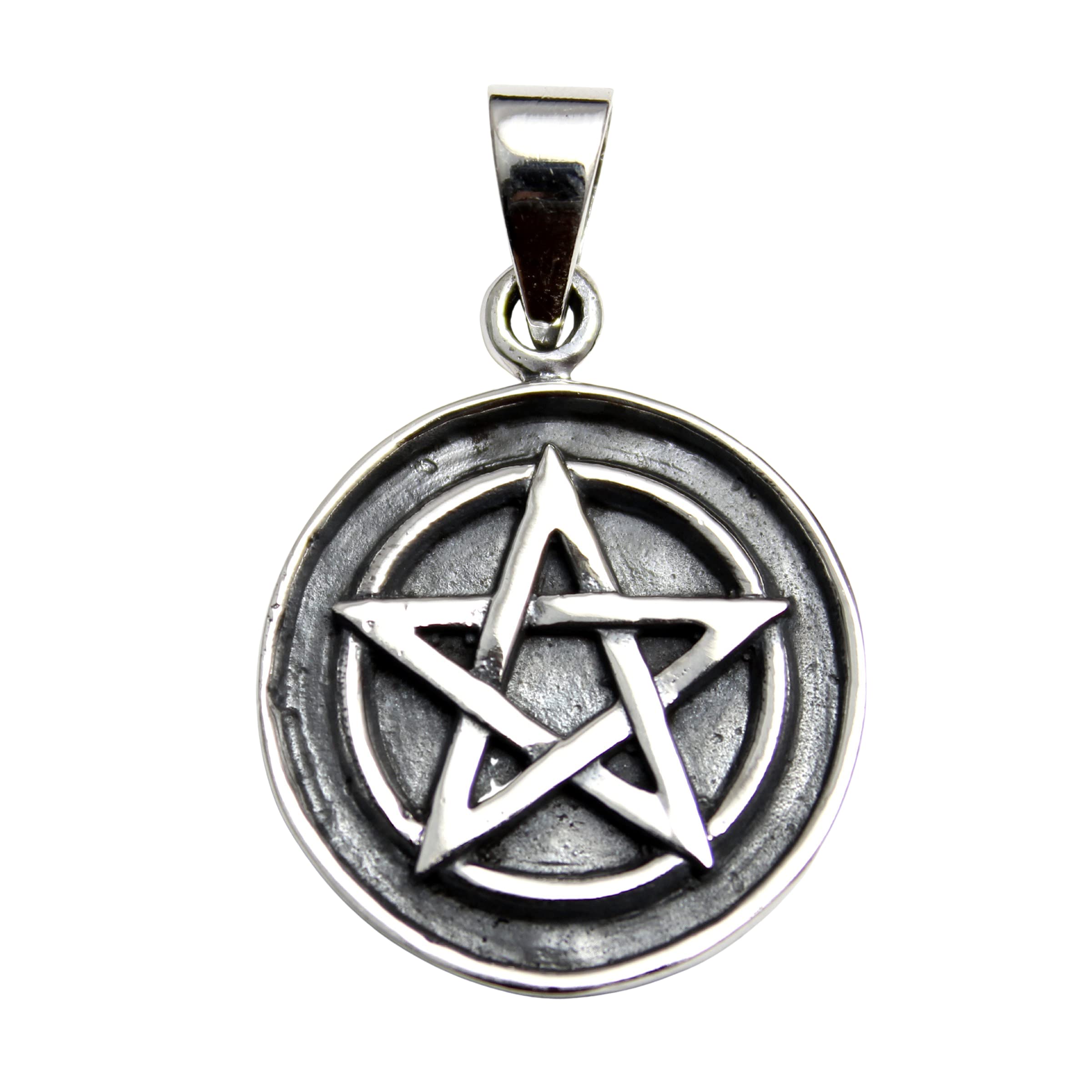 

Pentagram Star Pendant Top, Sterling Silver 925, Amulet