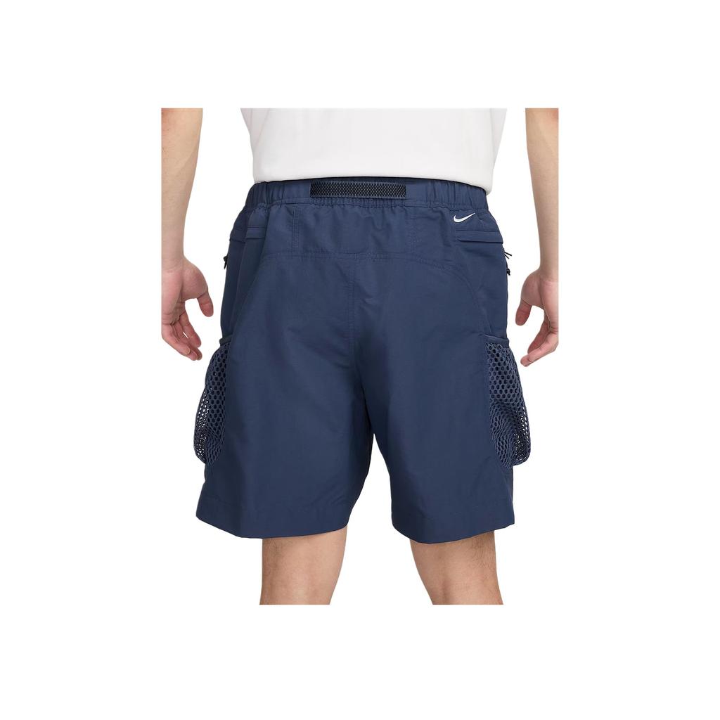 Nike Pantaloncini Cargo con Zip e Logo Ricamato Colore Unico Uomo Blu DV9406-437