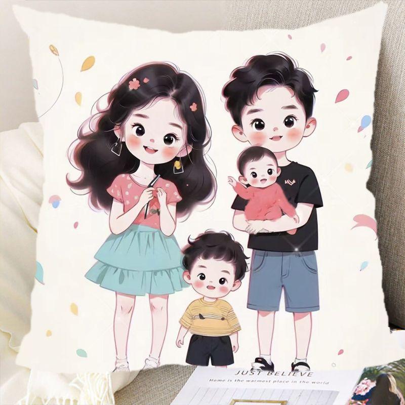 Eltern-Kind Avatar Kissen Paar Cartoon Schlafzimmer Taille Rücken Auto Sofa Kissen Doppelseitiges Kissen Geschenk