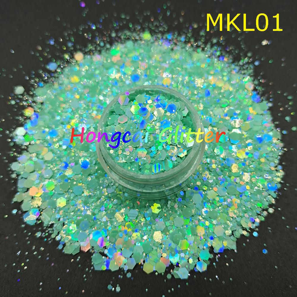 Bulk Holographic Macaroon Polyester Chunky Mixed Glitter for Epoxy Resin Crafts Tumblers Christmas Decorations