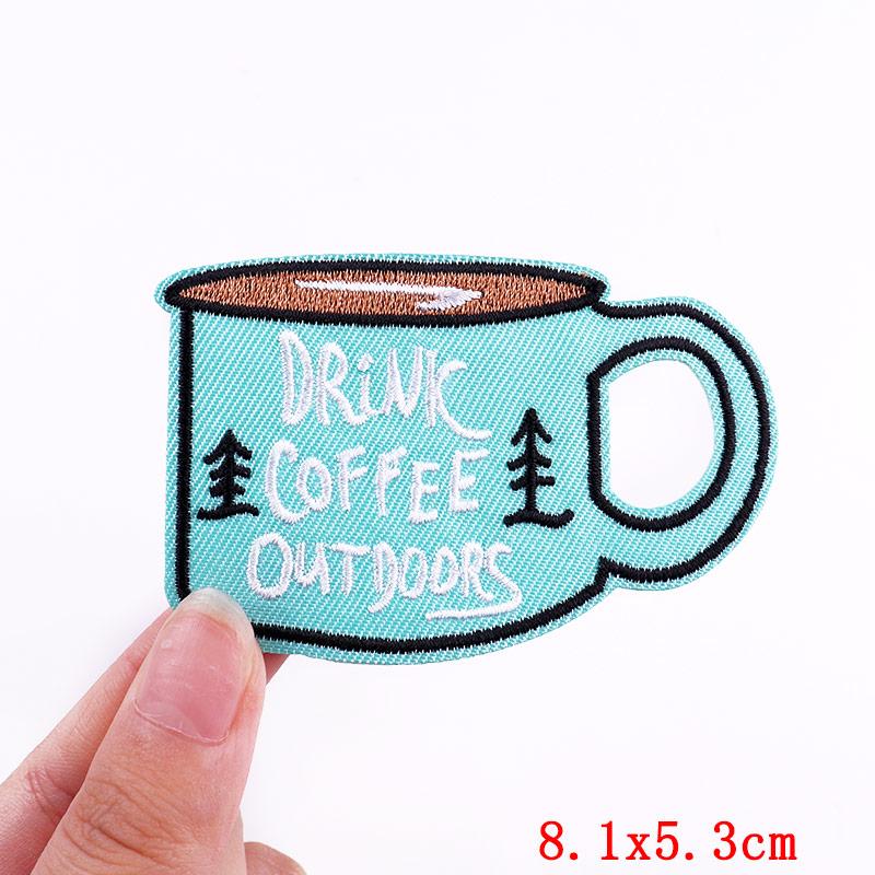 Animal Cat /Cup Patch Iron On Patches For Clothing Thermoadhesive Patches On Clothes Cartoon /Punk Patch Ironing /Sew Stickers Diy