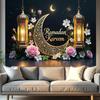 Elegant Eid Al-Adha Moon Photography Backdrops Wall Decoration for Room and Party,Festive Home Decor for New Year and Eid Celebrations