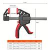 Heavy Type Woodworking Clamp Handed Ratchet Clip with Nonslip Rubber Grip for Professional Carpentry and Crafts Projects