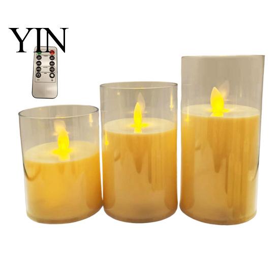 Safe Flameless Candles for Kids Rooms LED Candles, Battery Operated Acrylic Pillar Realistic Wax Flickering Wedding Warm Color Light Party Christmas