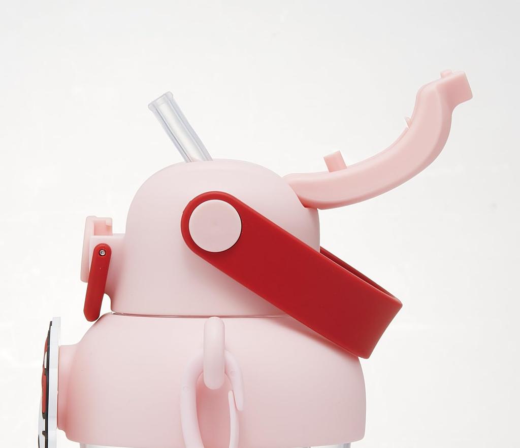 Skater Rubber Mascot Straw Locking Shoulder Sanrio Hello Love Every Bottle, 650ml, One-Push Open, Function, Handle, Strap, Kitty, Day, PRMC7ST-A