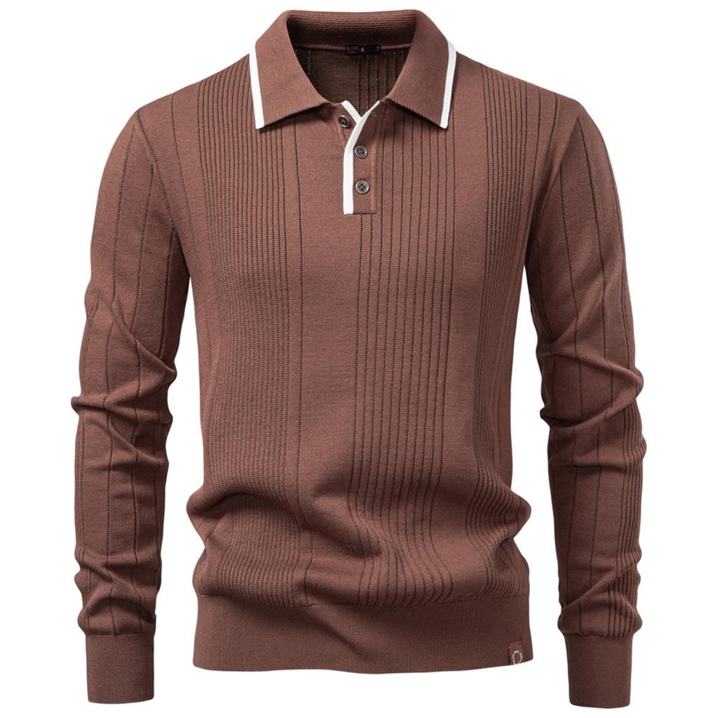 Men's Casual Long-sleeved Lapel Sweater
