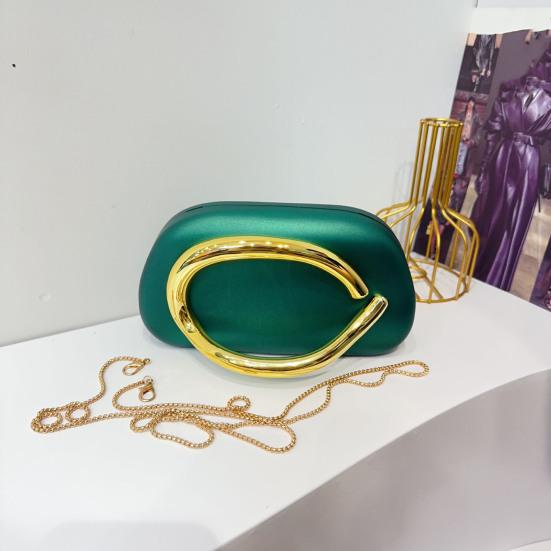 Geantă de mână tip clutch acrilic pentru femei, clutch rotund cu curea detașabilă, de seară