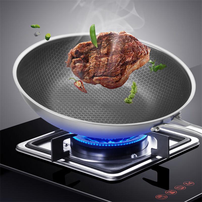 Triceratops 30cm 304 SS Honeycomb Non-Stick Wok
