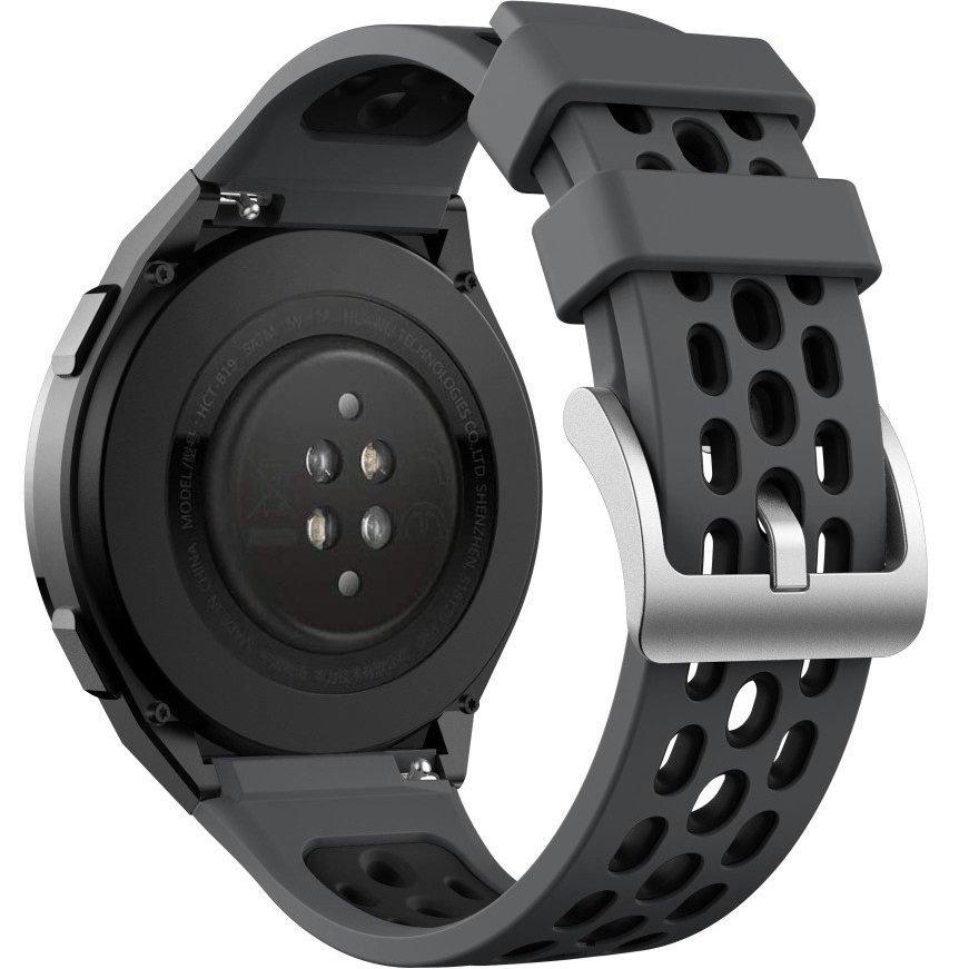 Silicone Strap for Huawei Watch GT 2e, Gray / Black