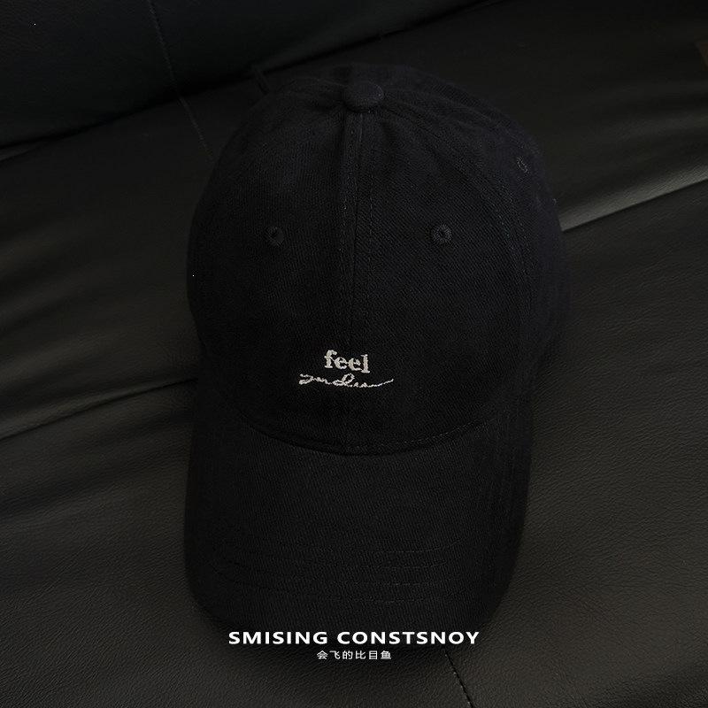 Feel letter embroidered baseball cap polished soft top Korean new women's spring and autumn fashion versatile cap