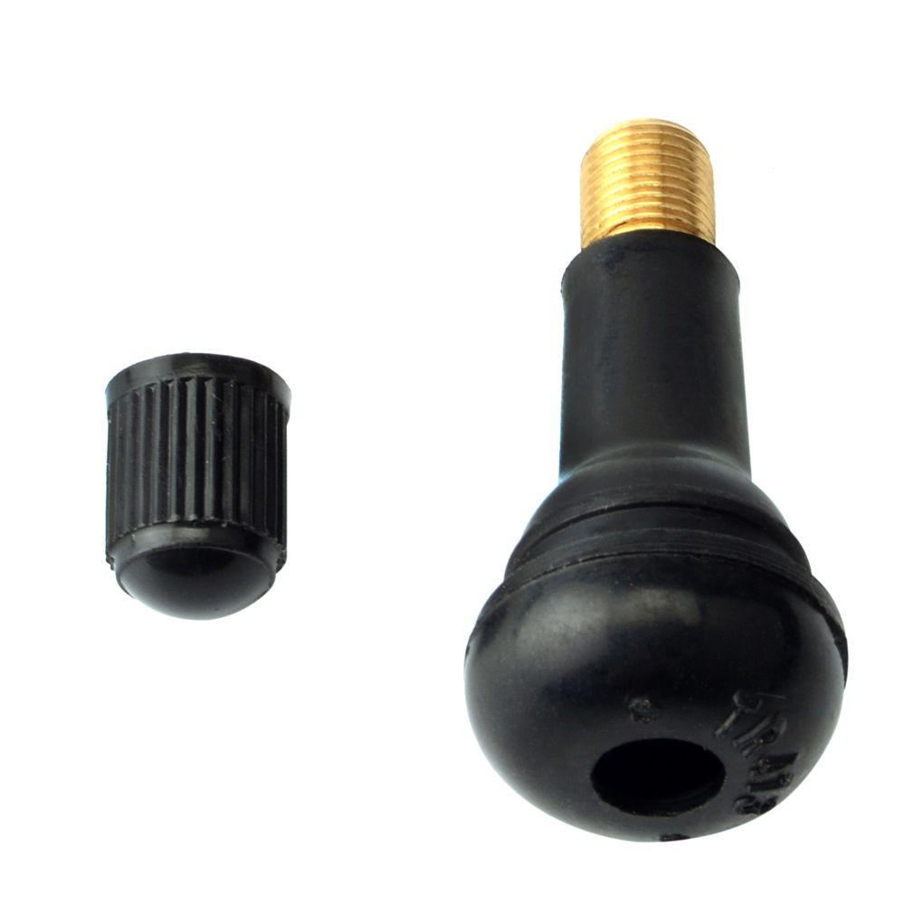 4 stk svart Snap-In Tubeless TR413 messinghette dekkventilstamme bildekk