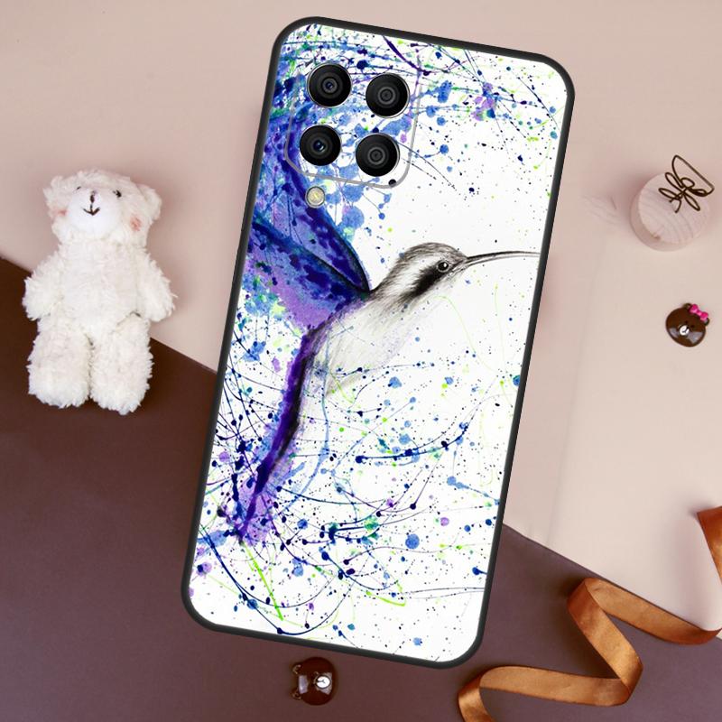 Kolibri och Blommor Fodral För Samsung Galaxy M36 M55 M35 M15 M56 M16 M54 M14 M34 M31 M11 M13 M53 M12 M32 M52 M06