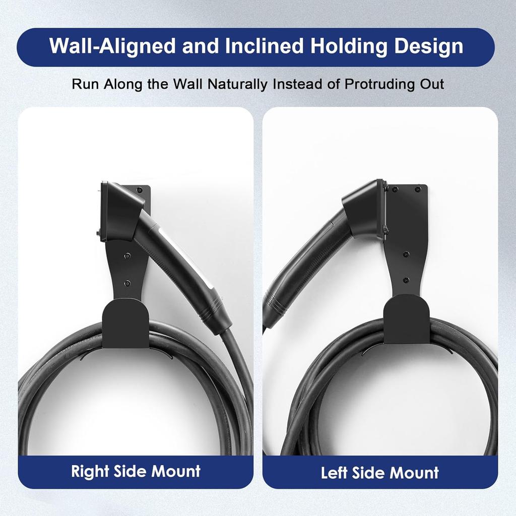 For Tesla Charger Holder Wall-Aligned Mount Space-Saving, NACS Charger Cable Holder Organizer For Tesla Model 3/Y/X/S & NACS Chargers