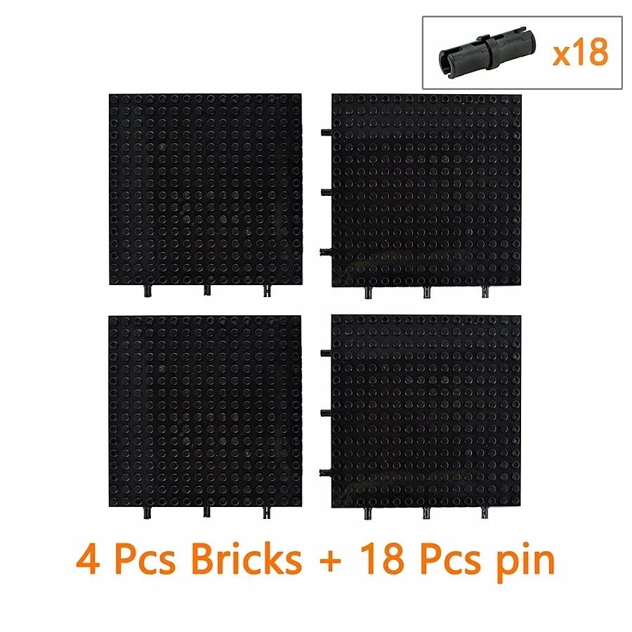 Compatible MOC 65803 Technical Brick 4/3 16x16 Baseplate Building Block Parts Set DIY Kid Toys For 98138 Pixel Art Picture Leduo