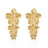 Fashion Vintage Flower Cuff Bracelet for Women Trendy Gold Color Metal Wide Flower Opening Bangles Charms Elegant Party Jewelry