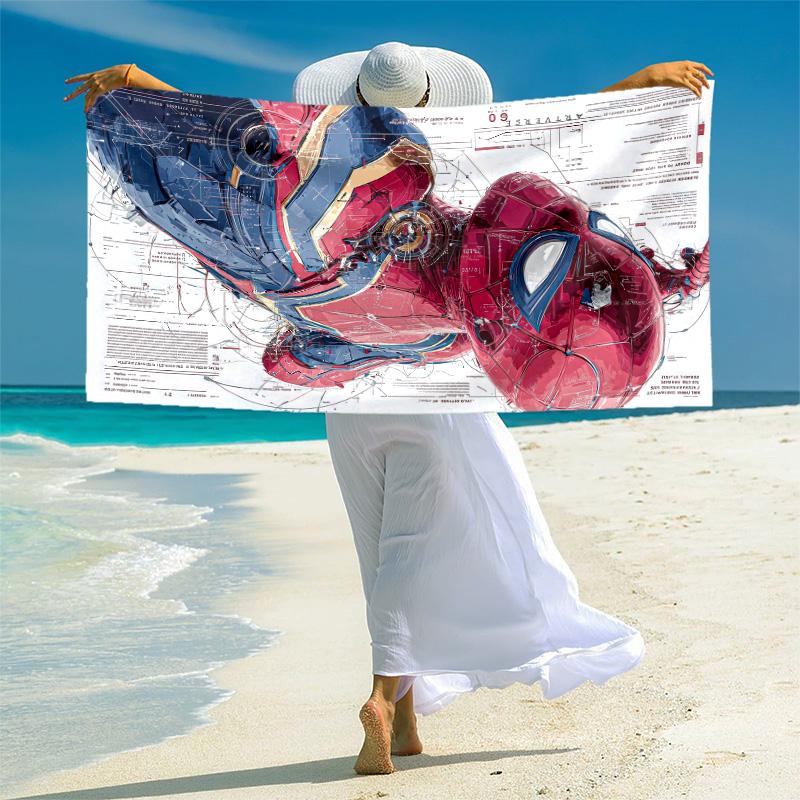 1pc Iron Man Poster Collage Marvel Beach Towels Quick Dry Towel Sand Beach Towels Pool for Travel Swim Pool. B731023