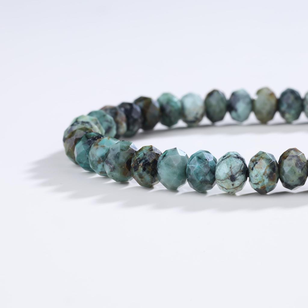 Bracciale Koai 8mm Turchese Africano Regolabile Pietra Potente per Uomo