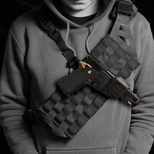 LayLax CQC Holster Attachment Molle Platform Black MOLLE Compatible 360 Degree 24 Level Angle Adjustment