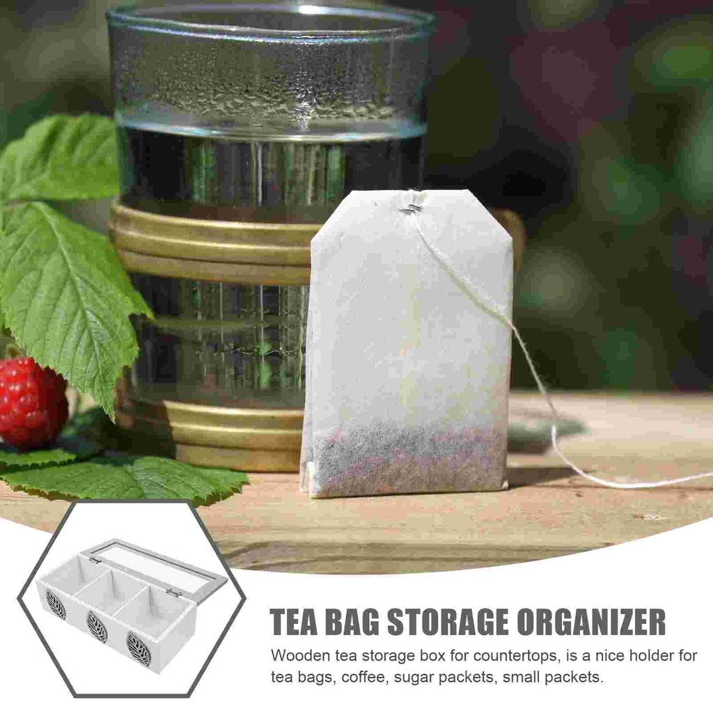 Sugar Packets Tea Bag Organizer Storage for Bags Desktop Cabinet Dispenser Small Wooden Boxes