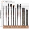 New 10 Pcs/ Set Watercolor Artist Brushes Squirrel Horse Hair Paintbrush Kit for Multi-Function Acrylic Art Supplies