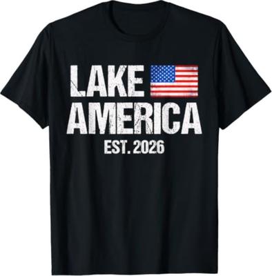 Lake America Est 2026 Vintage Patriotic T-Shirt