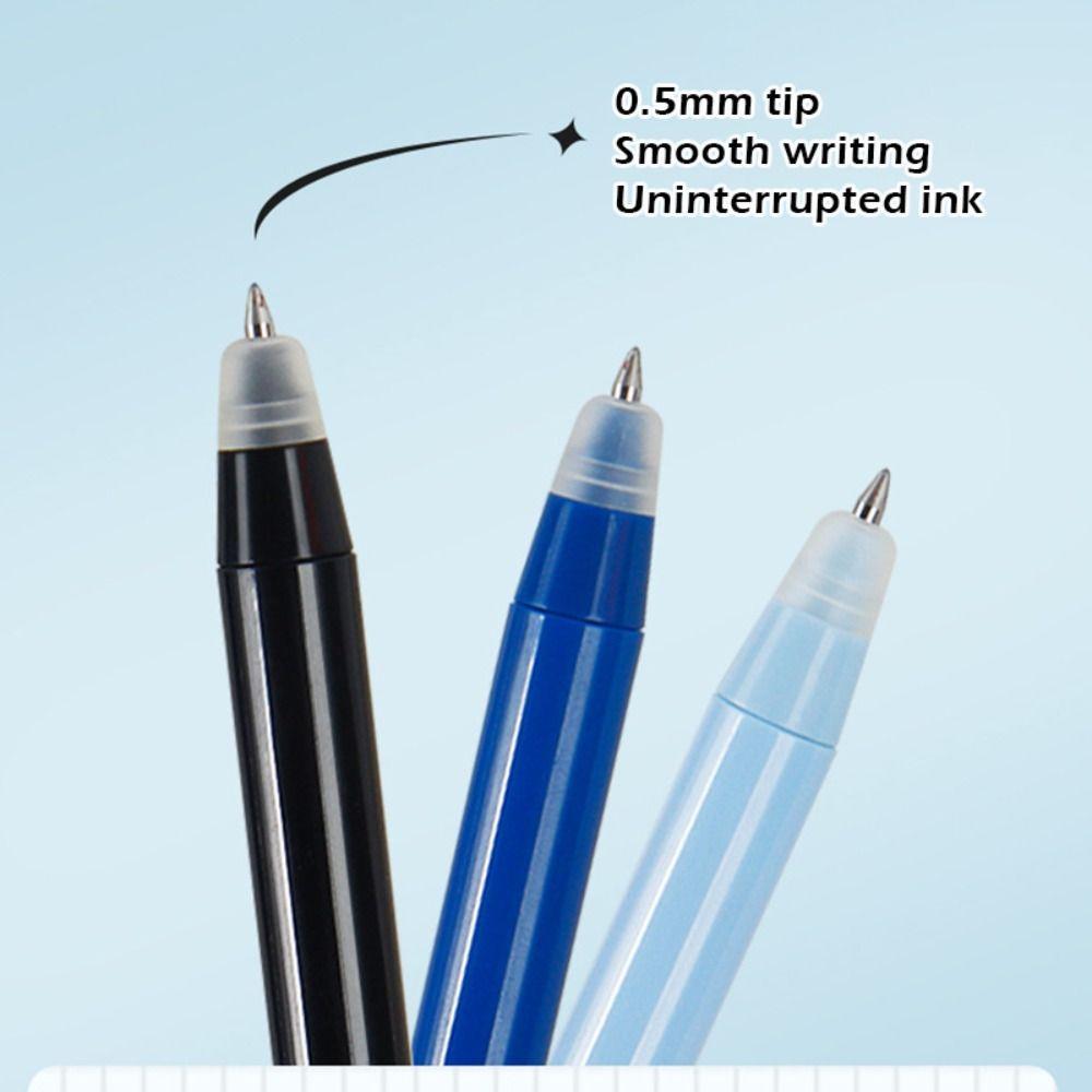 3pcs/Set Press Type Ballpoint Pen Penguin Writing Pen Smooth Writing Gel Pen Gift