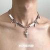 Rivet Necklace Metal Punk Style European and American Subculture Hot Girl Choker Necklace Niche Minimalist Style Clavicle Chain Trend