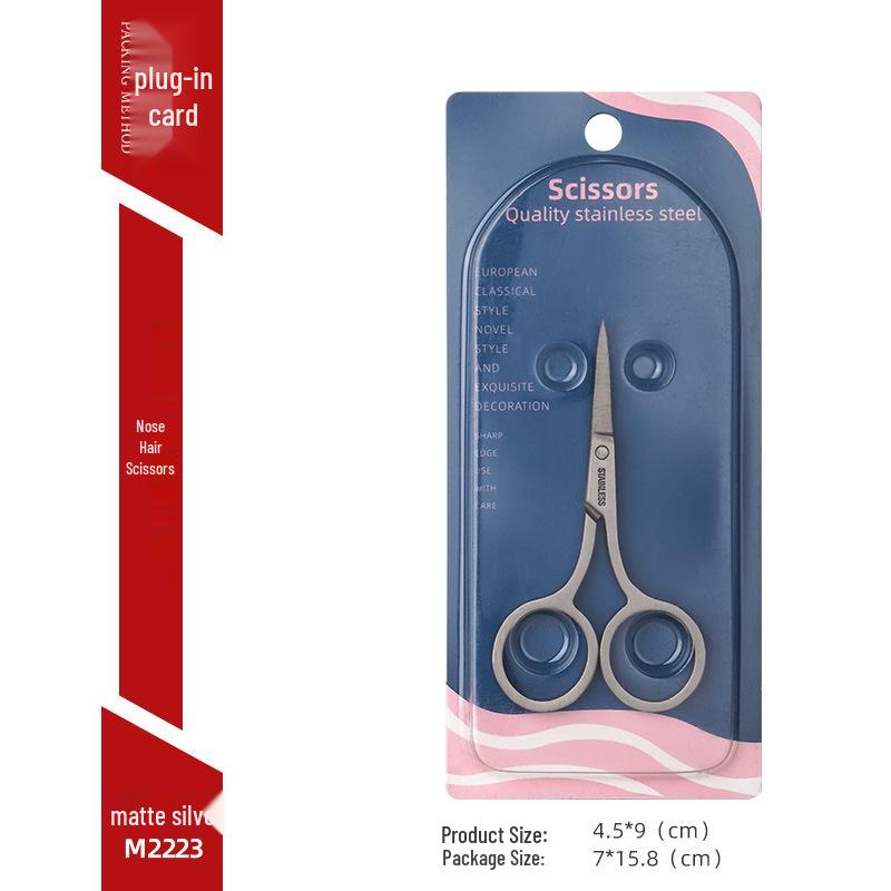 Stainless Steel Precision Beauty Scissors for Eyebrows, Nose Hair, and Facial Fuzz Trimming with Pointed Tip