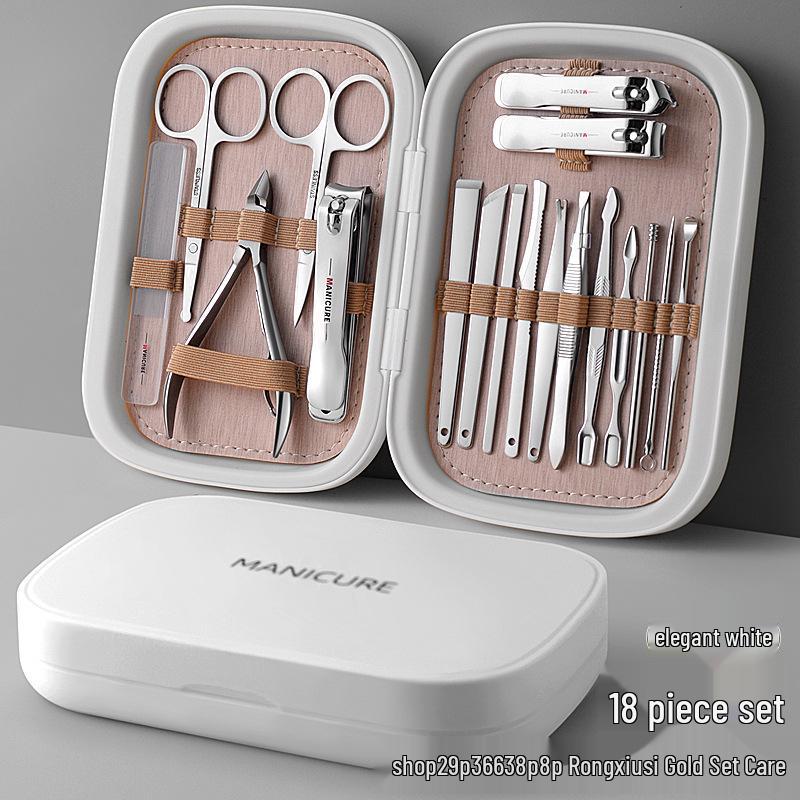

Stainless Steel Nail Clipper & Cuticle Nipper Set with Anti-Splatter Design in Custom Box