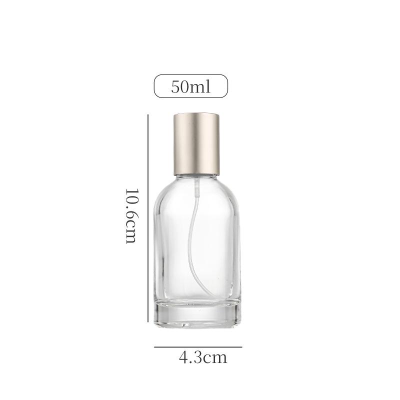 30ml Refillable Round Glass Perfume Spray Bottle with Thick Bottom - Portable Aromatherapy Sample Bottle