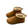 Women's Leather Large Size Thick Sole Winter Warm Fur Snow Boots Padded Lined Ankle Boots Non-slip Hiking Sports Cotton Boots