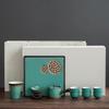 Handun Light Luxury Peacock Green Ceramic Tea Set