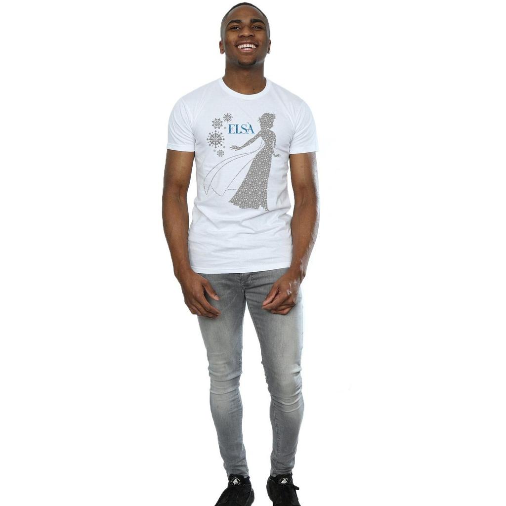 Disney Mens Frozen Elsa Christmas Silhouette T-Shirt