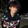 Unisex Butterfly Embroidery Hoodie: Autumn/Winter Streetwear, Loose Fit for Couples