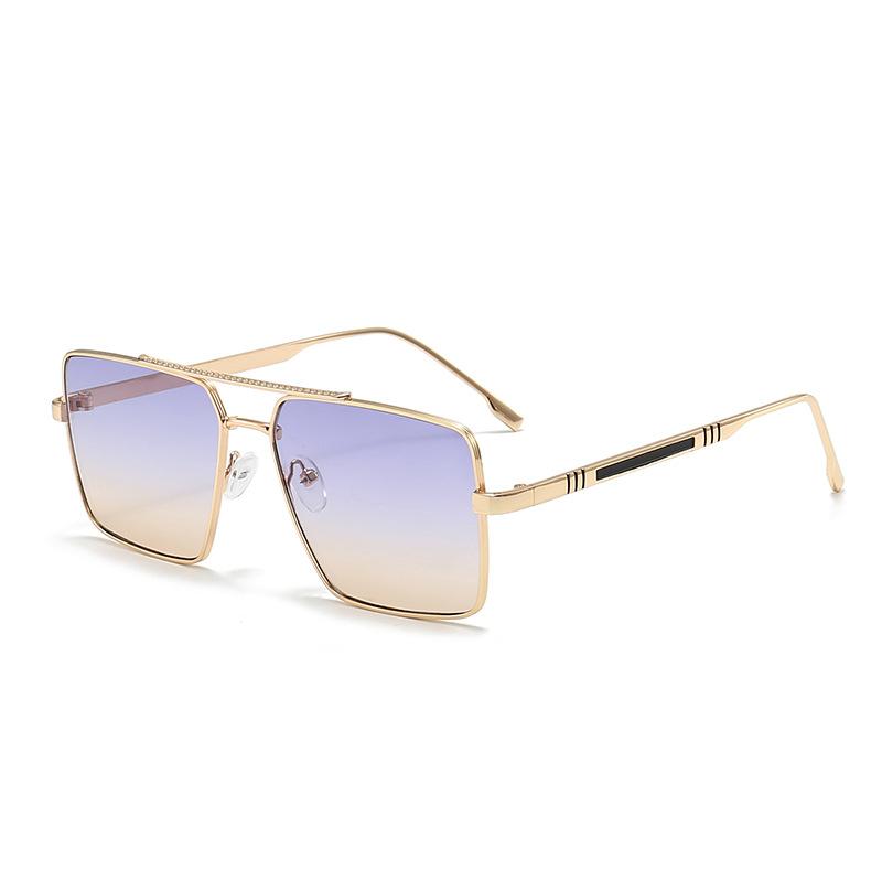 Fashion Stylish Metal Large Frame Sunglasses Square Outdoor Protection Sun