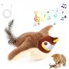 Interactive Cat Toy Flapping Bird with Catnip Rechargeable Simulation Bird Cat Toys Touch Activated Fluffy Plush Toys for Cats