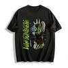Street Style Dark Graffiti Bear Print Tshirt Trendy Unisex Top Pure Cotton T-shirt
